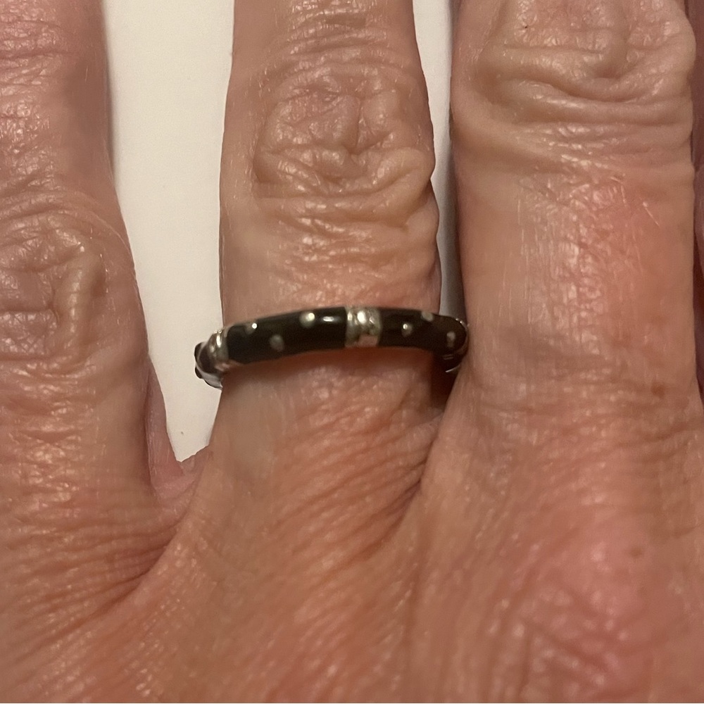 Premier Designs ring costume black and silver ring, vintage, approximate size 7